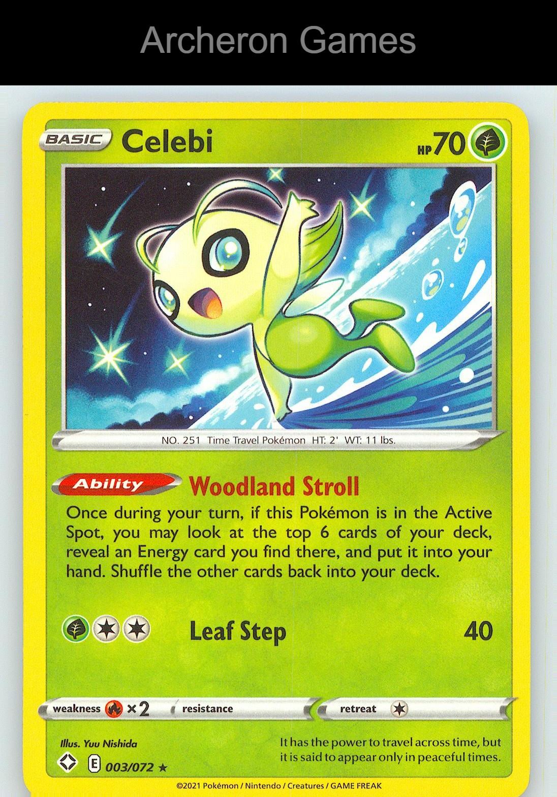 Pokemon Card Celebi SHF 003/072 R Shining Fates