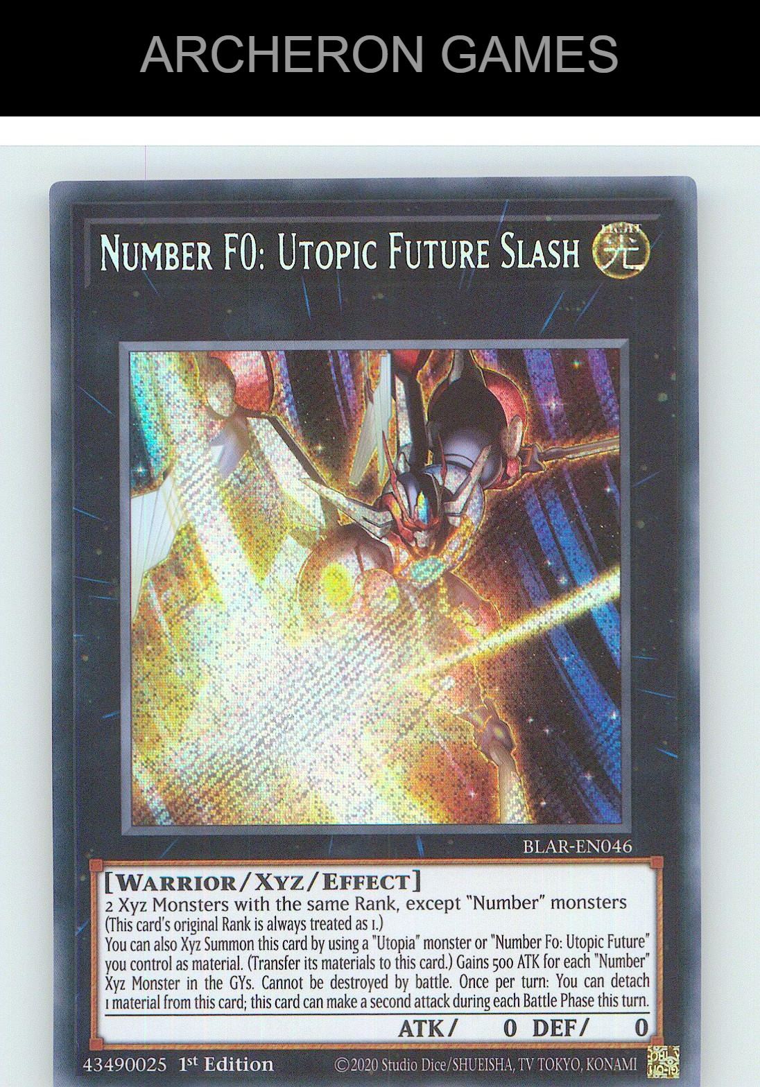 Number F0: Utopic Future Slash SEC YUGIOH Card 1st Edition