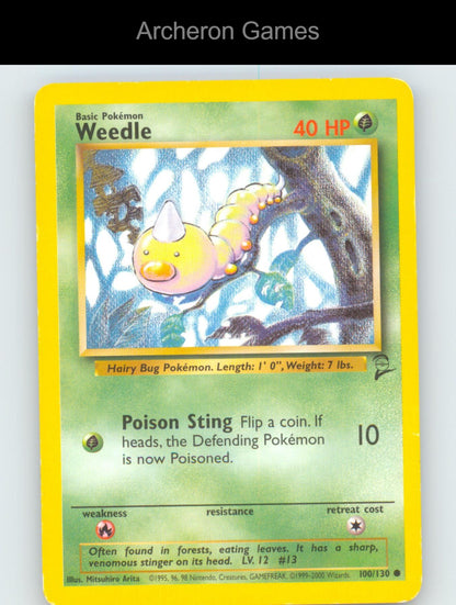 Pokemon Card Weedle B2 100/130 C Base Set 2