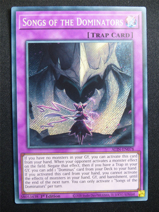 Songs of the Dominators ALIN Secret Rare - 1st ed Yugioh Card #475