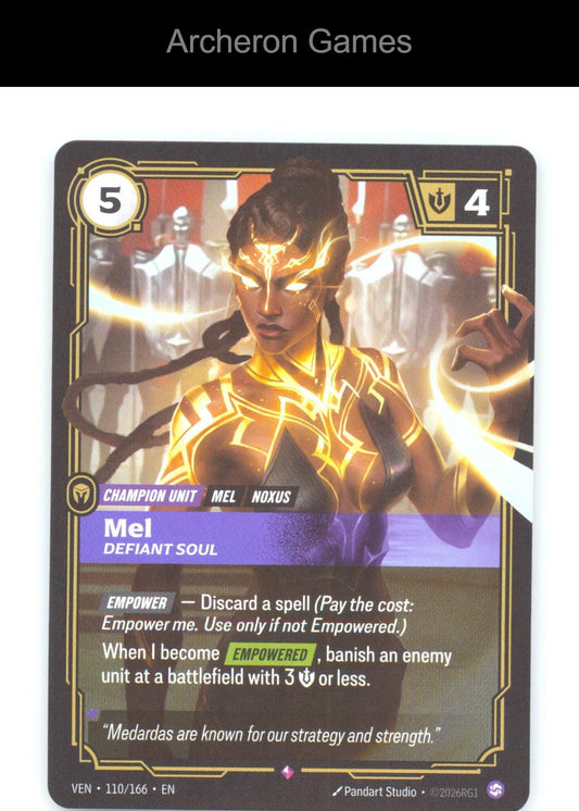 Mel - Defiant Soul VEN 110/166 R Vendetta Riftbound Card Foil