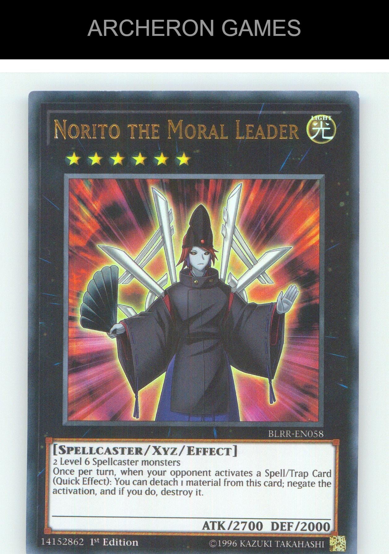 Norito the Moral Leader UR YUGIOH Card 1st Edition
