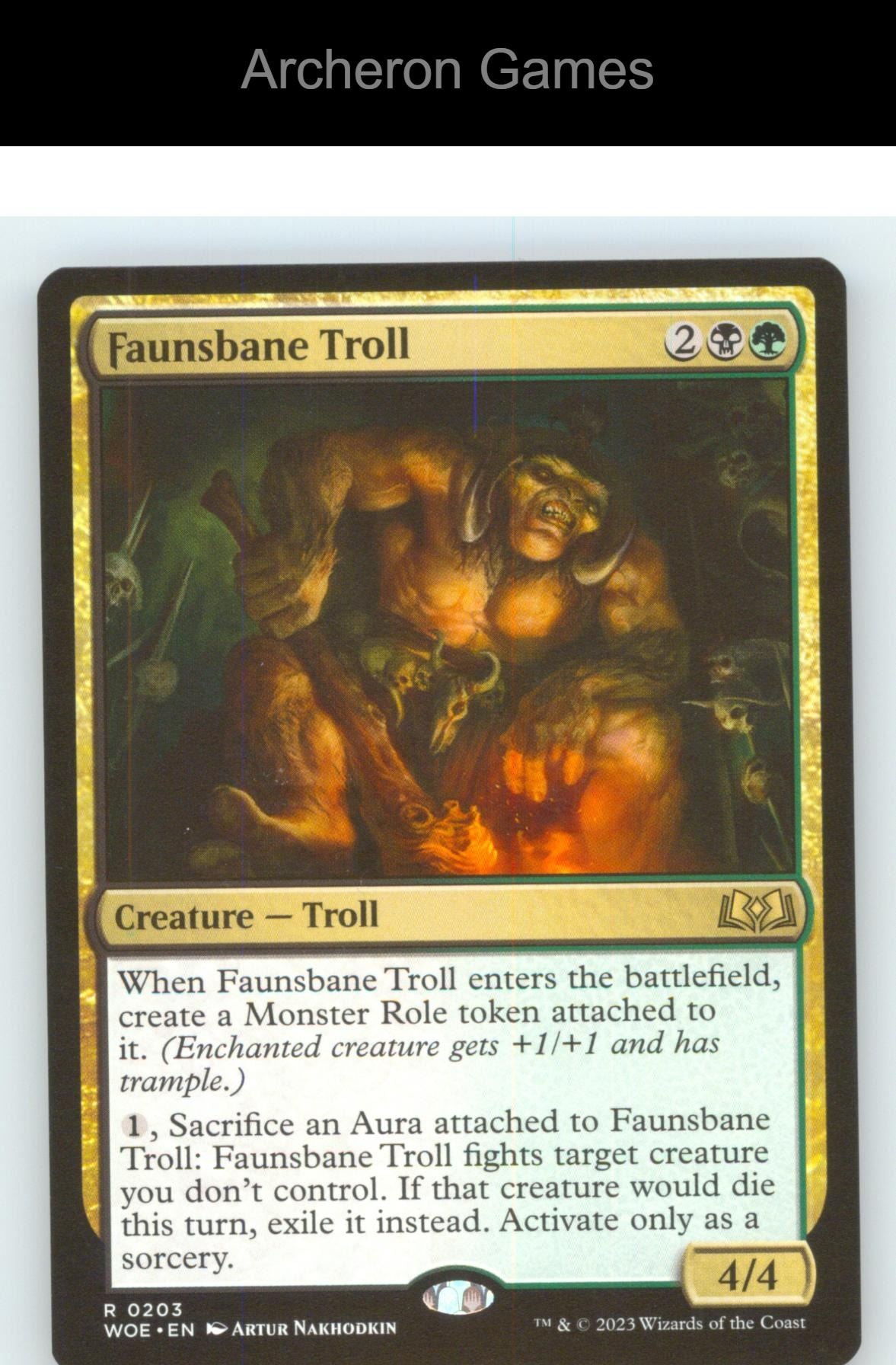 Faunsbane Troll WOE 203 R MTG Card NM/EX+