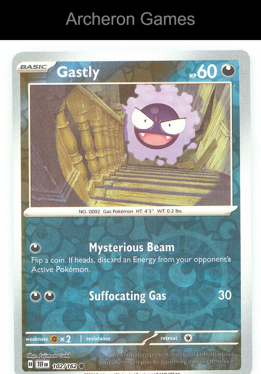 Pokemon Card Gastly TEF 102/162 C Temporal Forces Reverse Holo