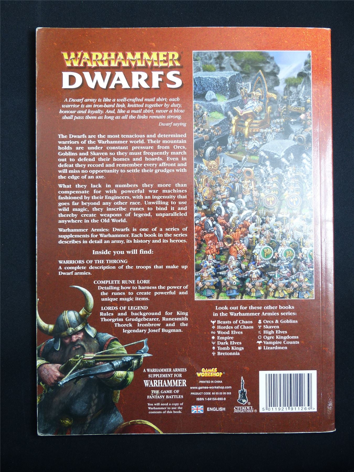 Warhammer Armies: Dwarfs 7th Edition Softback - Warhammer Old World #1GZ