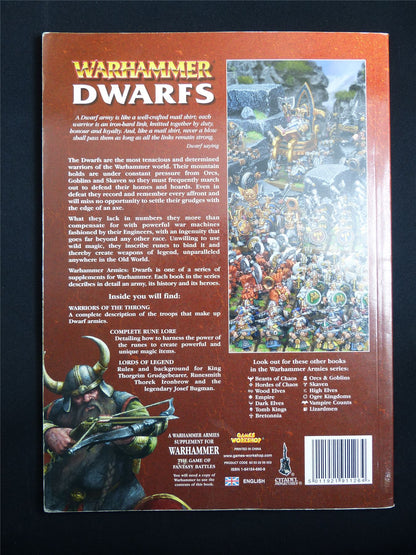 Warhammer Armies: Dwarfs 7th Edition Softback - Warhammer Old World #1GZ