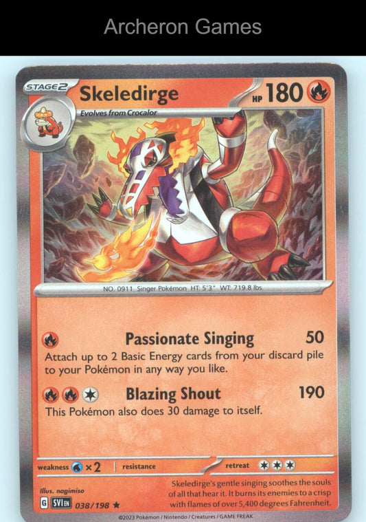 Pokemon Card Skeledirge SVI 038/198 R Scarlet & Violet Holo