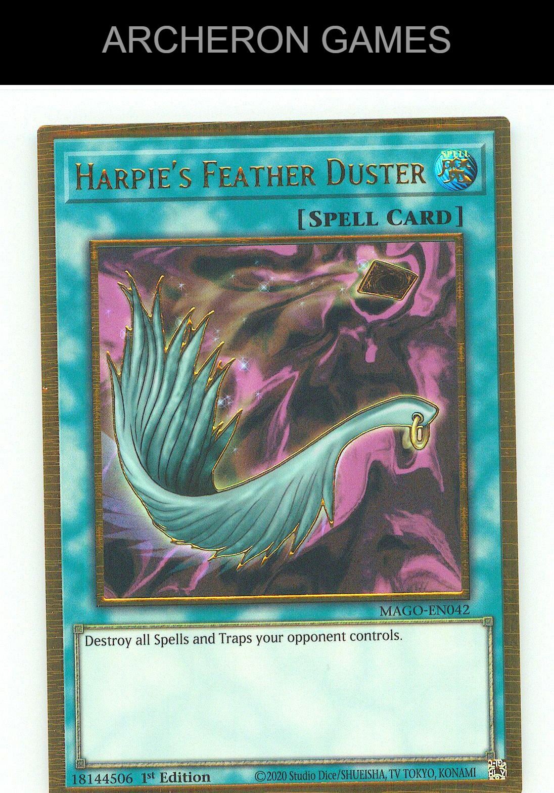 Harpie's Feather Duster Premium Gold Rare YUGIOH Card