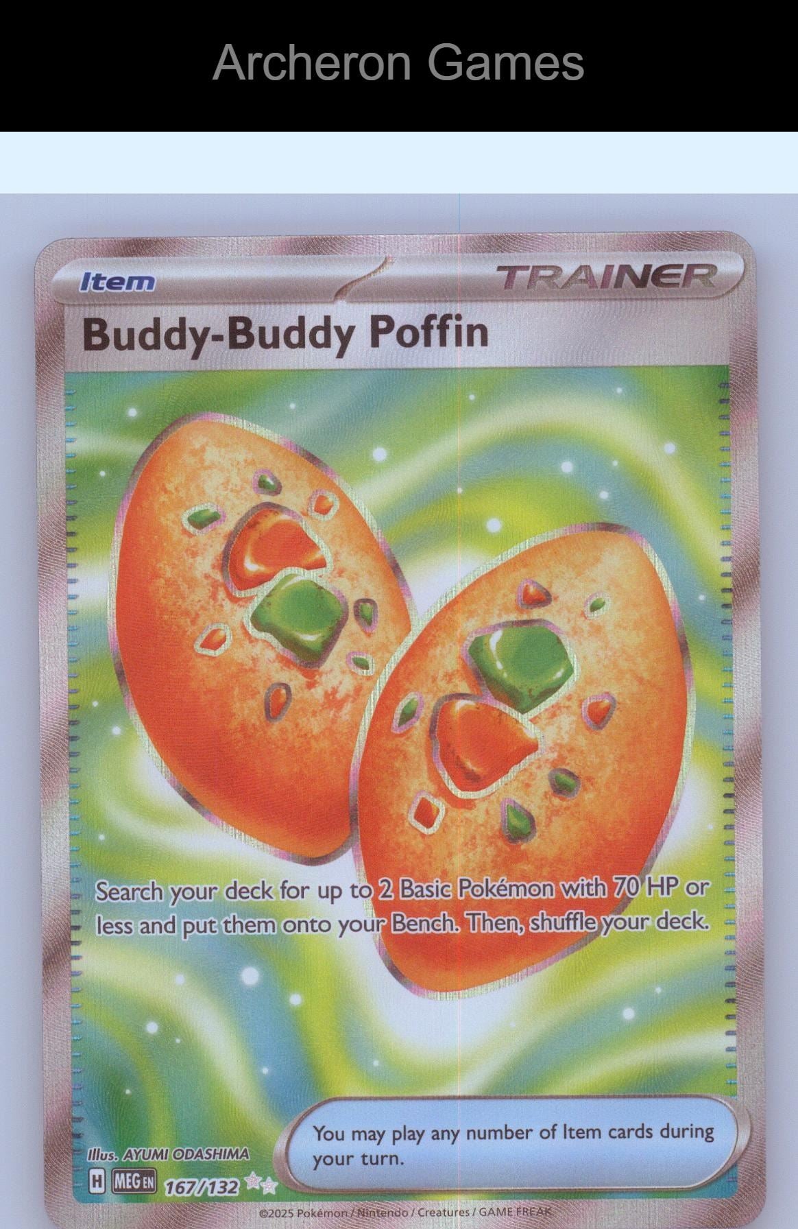 Pokemon Card Buddy-Buddy Poffin MEG 167/132 Ultra Rare Mega Evolution Holo