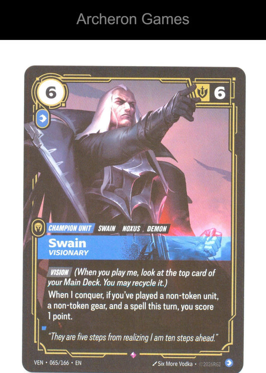 Swain - Visionary VEN 065/166 R Vendetta Riftbound Card Foil