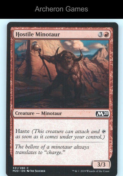 Hostile Minotaur 331 C MTG Card Core Set 2020