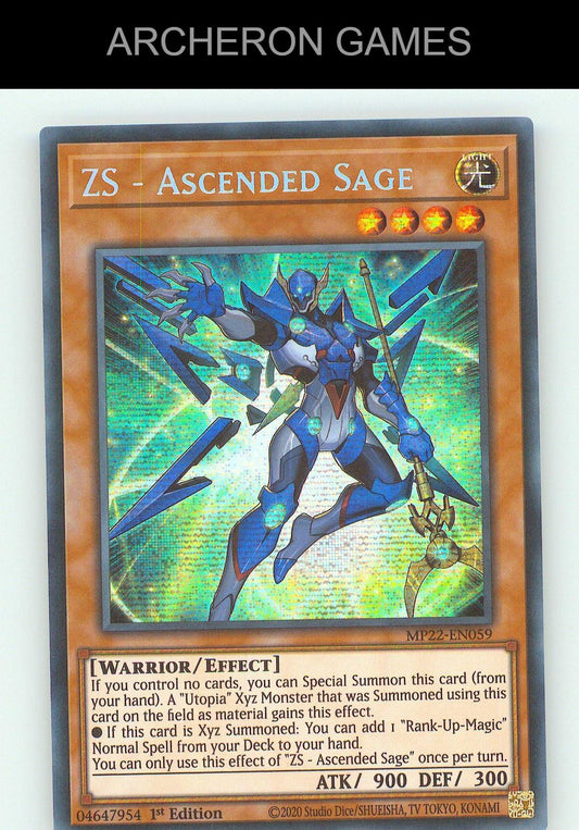 ZS - Ascended Sage SEC YUGIOH Card