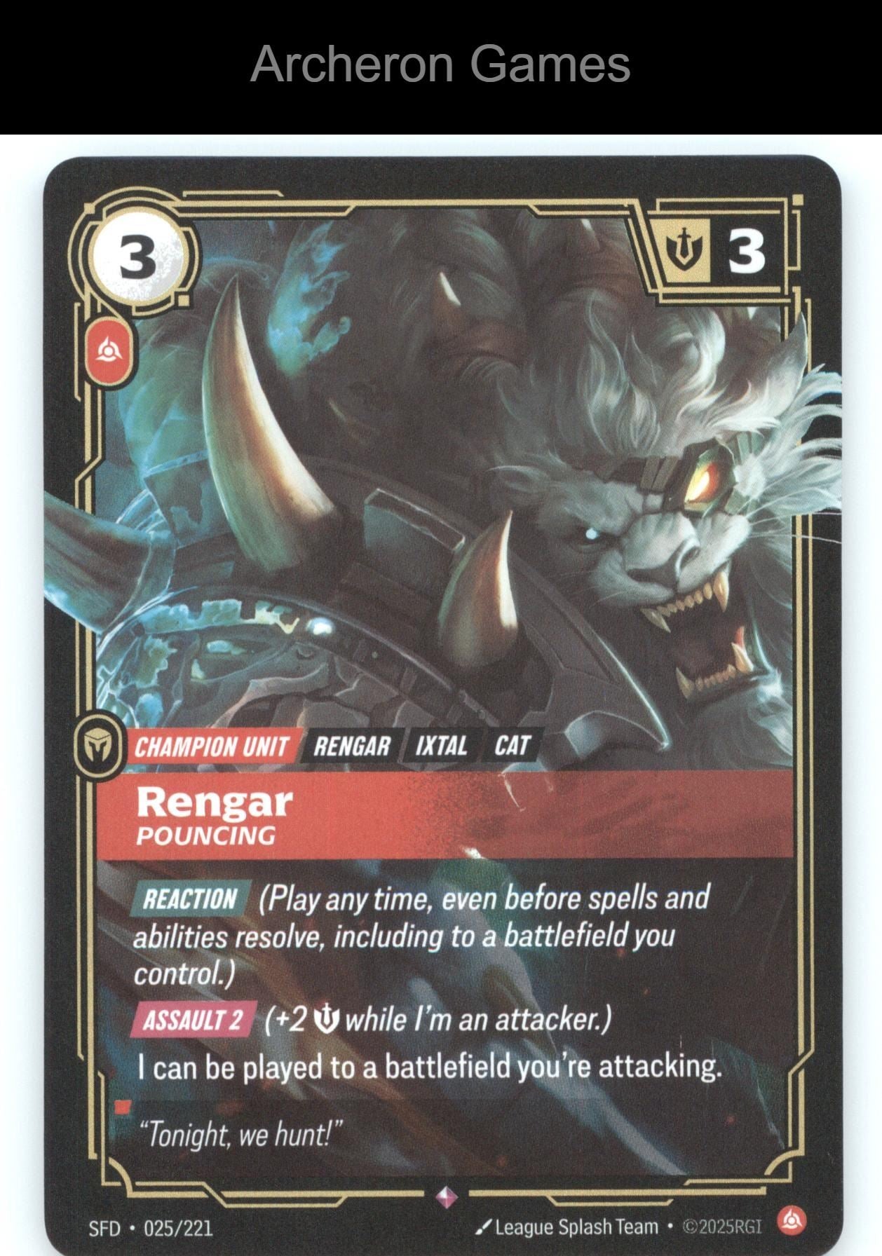 Rengar - Pouncing SFD 025/221 R  Card Spiritforged