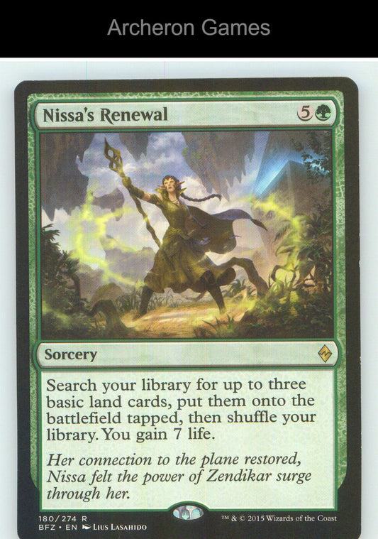 Nissa's Renewal BFZ 180 R MTG Card NM/EX+