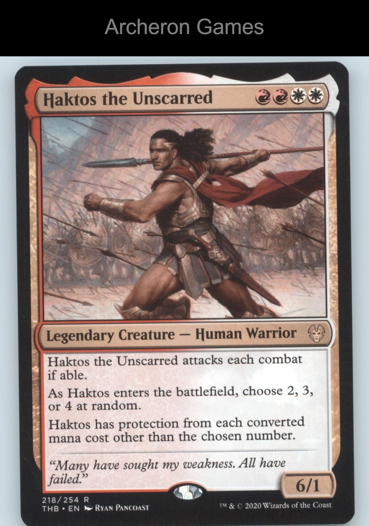 Haktos the Unscarred 218 R MTG Card Theros Beyond Death