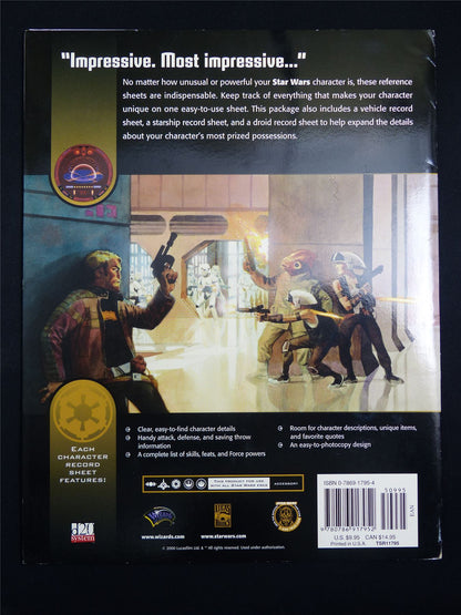 Star Wars: Character Record Sheets - D20 Roleplay Book Softback #2PC