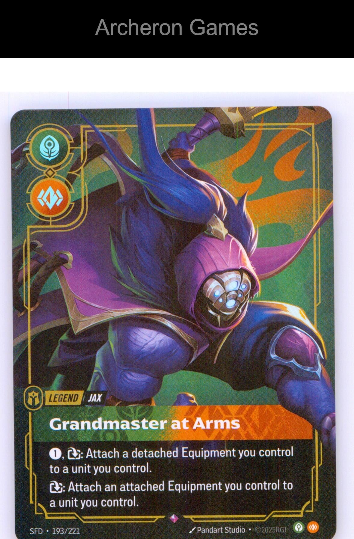 Jax - Grandmaster At Arms SFD 193/221 R Spiritforged Riftbound Card