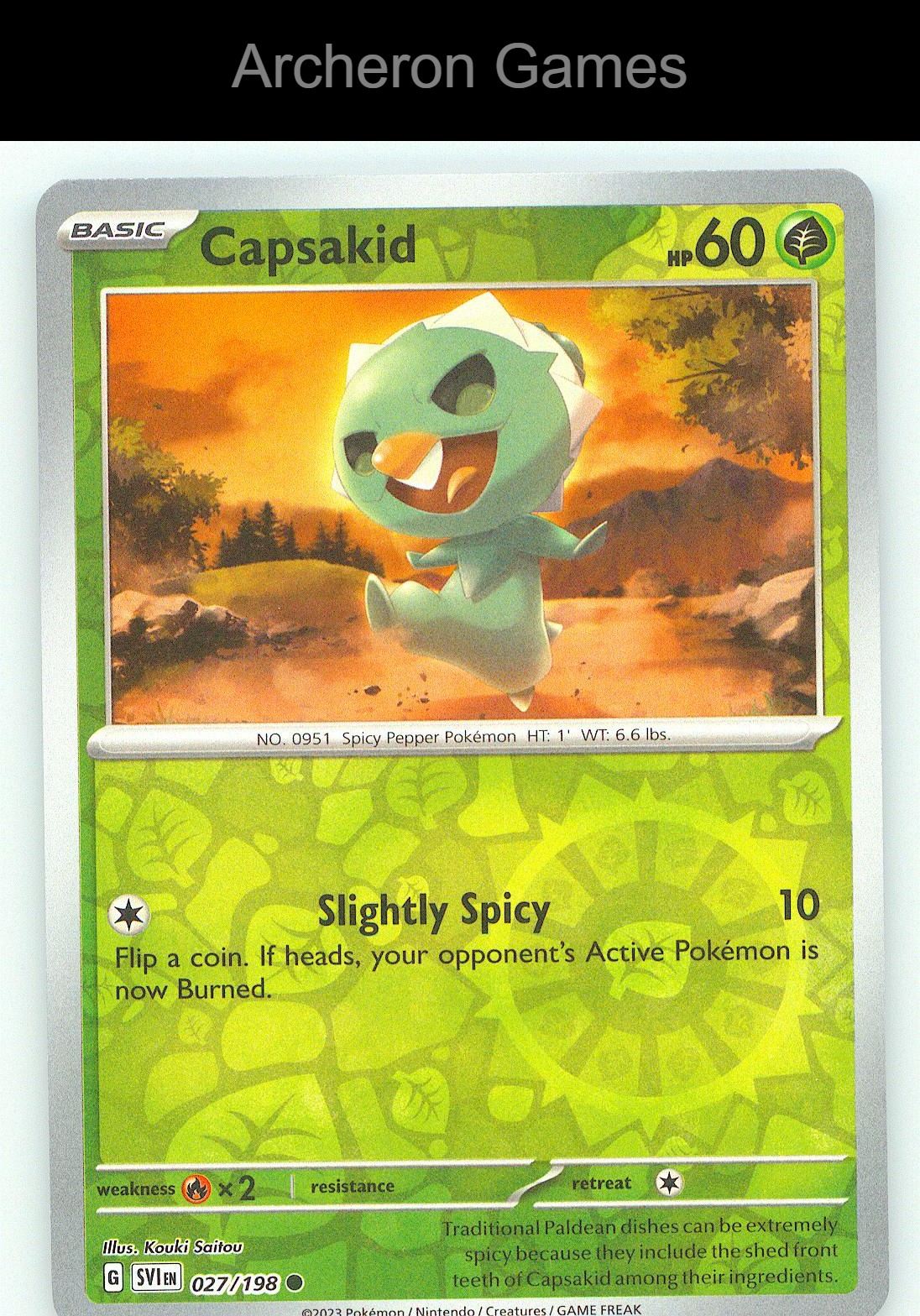 Pokemon Card Capsakid SVI 027/198 C Scarlet & Violet Reverse Holo