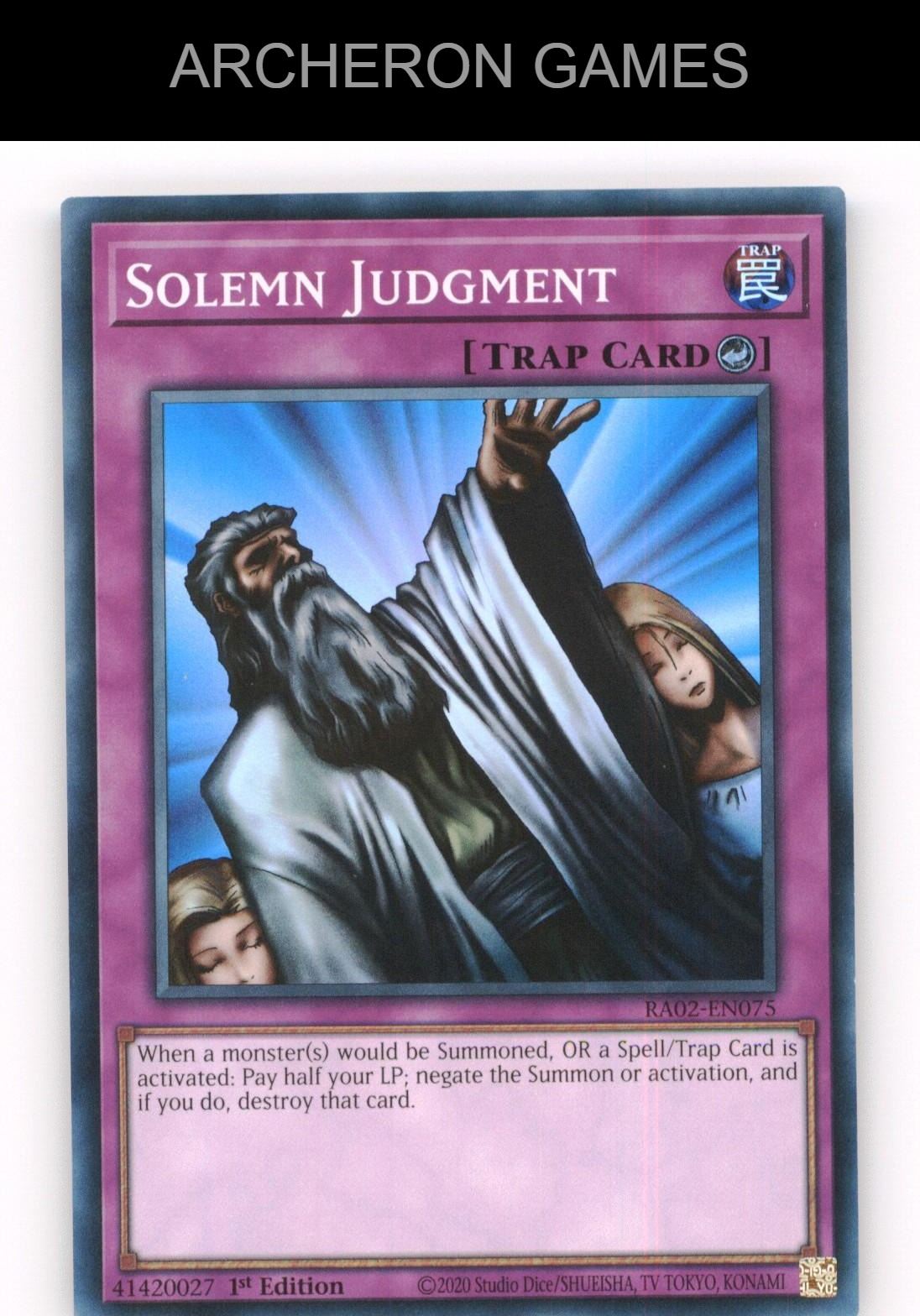 Solemn Judgment SR YUGIOH Card
