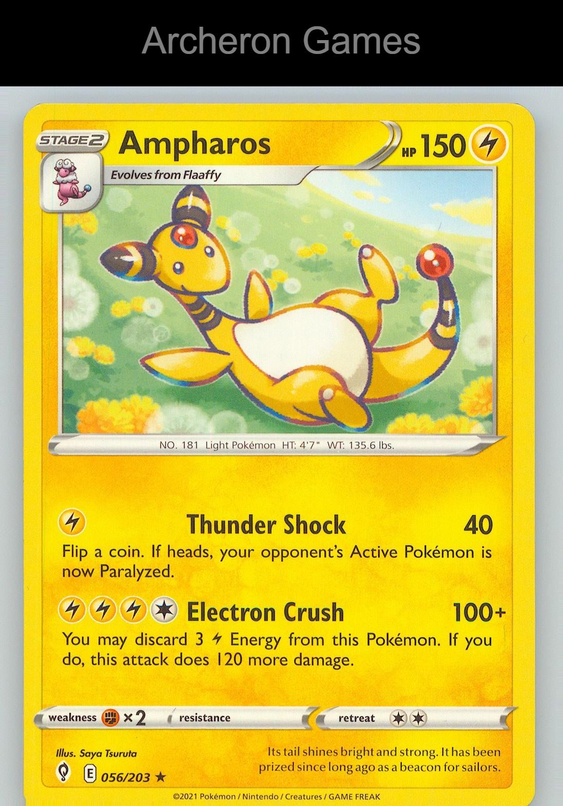 Pokemon Card Ampharos EVS 056/203 R Evolving Skies