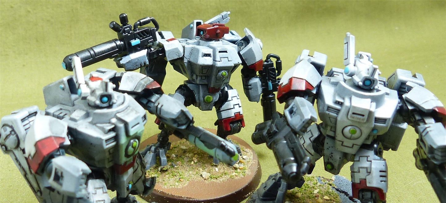 XV8 Crisis Battlesuit Team painted - Tau Empire - Warhammer 40K #1QA
