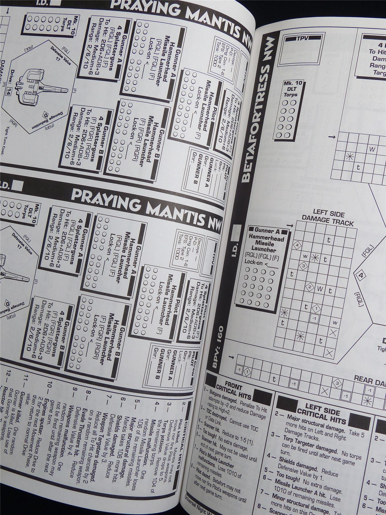 Silent Death: Universal Night Watch Miniatures Sourcebook - I.C.E. Booklet #2QU
