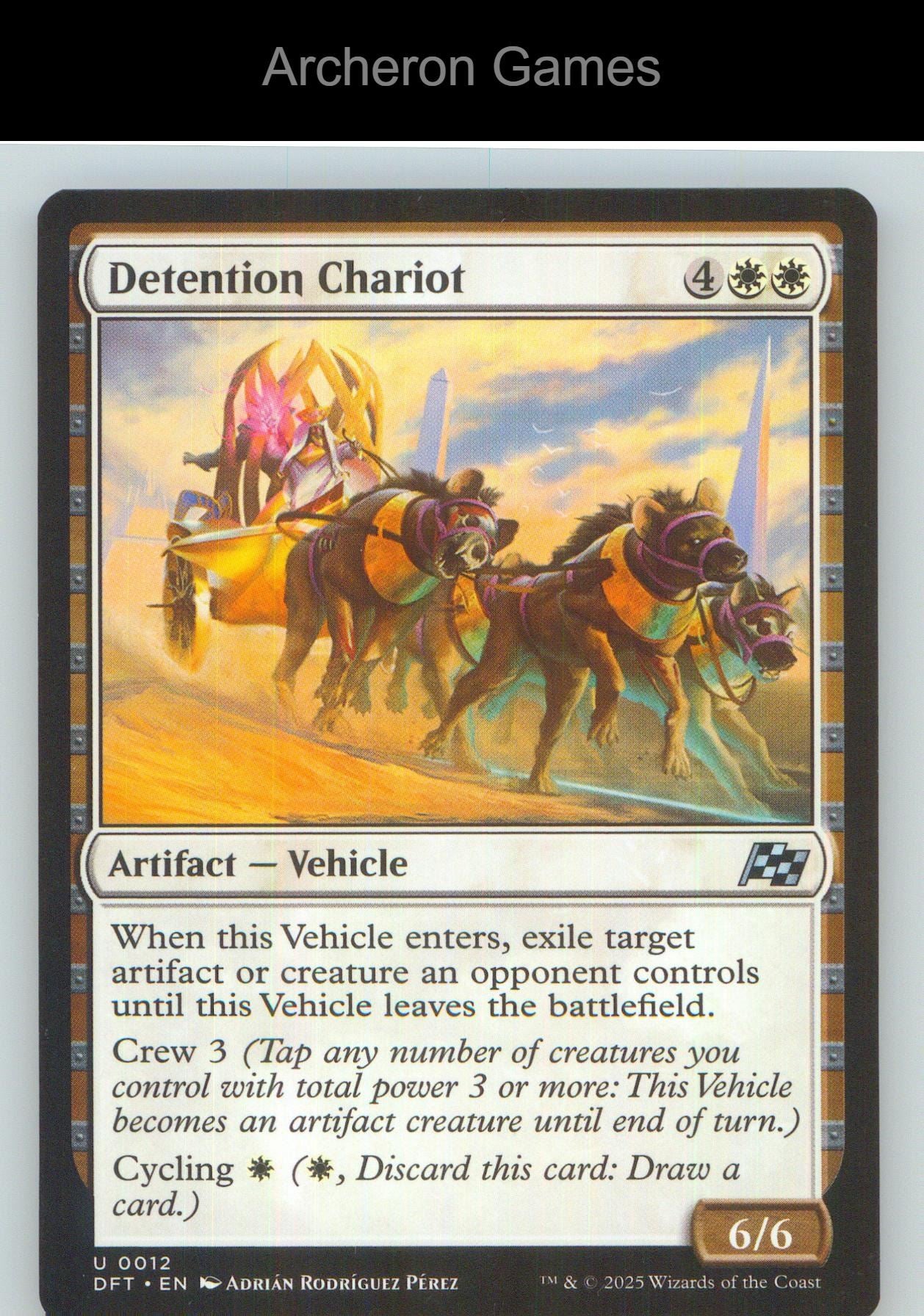 Detention Chariot DFT 12 UC MTG Card NM/EX+
