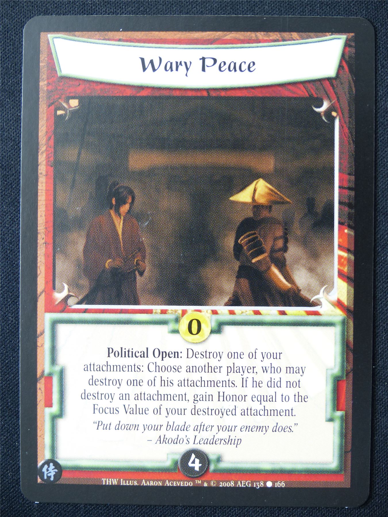 Wary Peace - THW - Legend of the Five Rings L5R Card #XE