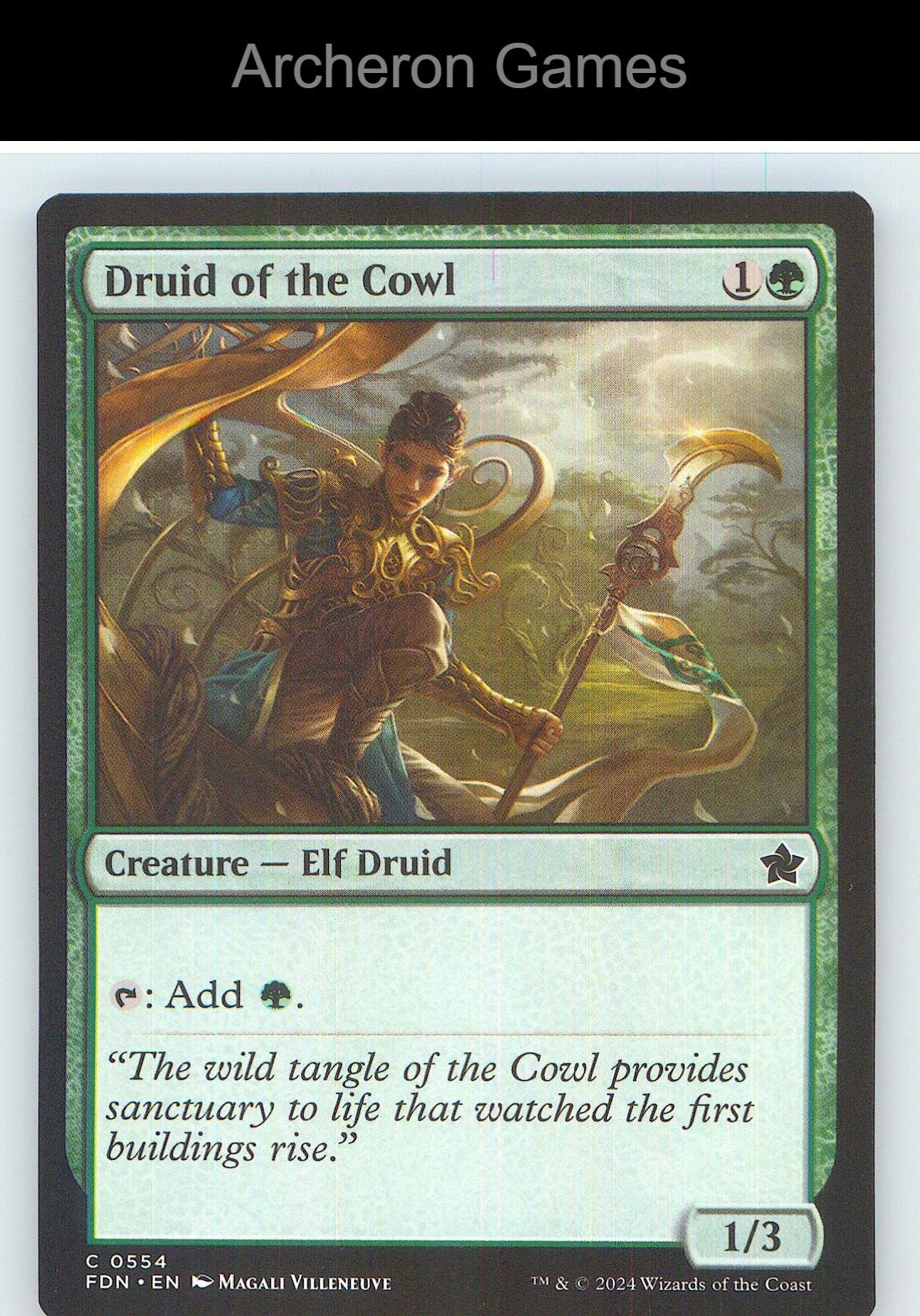 Druid of the Cowl FDN 554 C MTG Card NM/EX+