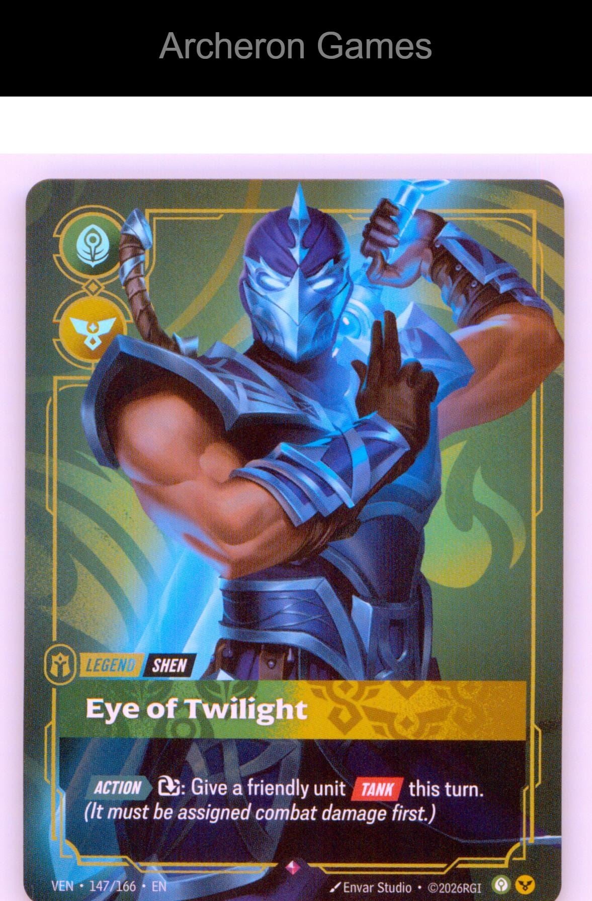 Shen - Eye of Twilight VEN 147/166 R Vendetta Riftbound Card