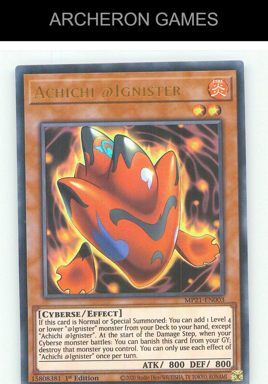 Achichi @Ignister Ultra Rare YUGIOH Card 1st Edition