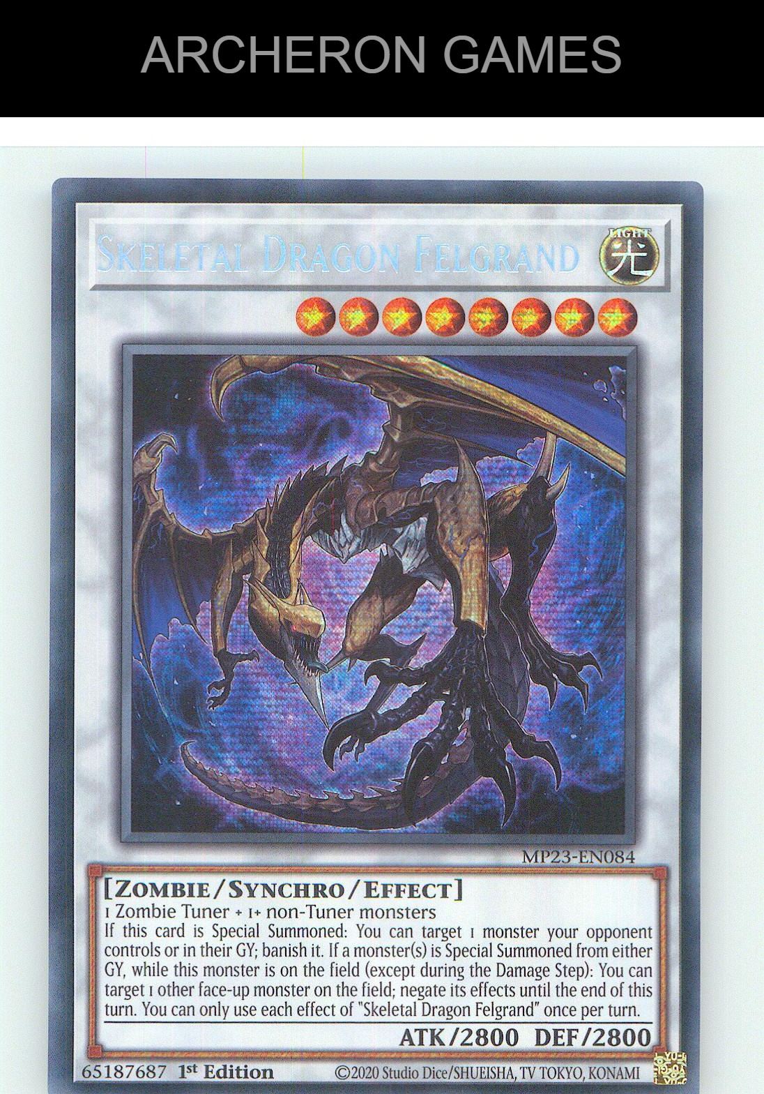 Red-Eyes Zombie Dragon Lord Prismatic Secret Rare YUGIOH Card 1st Edition