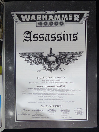 Assassins 2nd Edition Codex Softback - Warhammer 40K #1PJ
