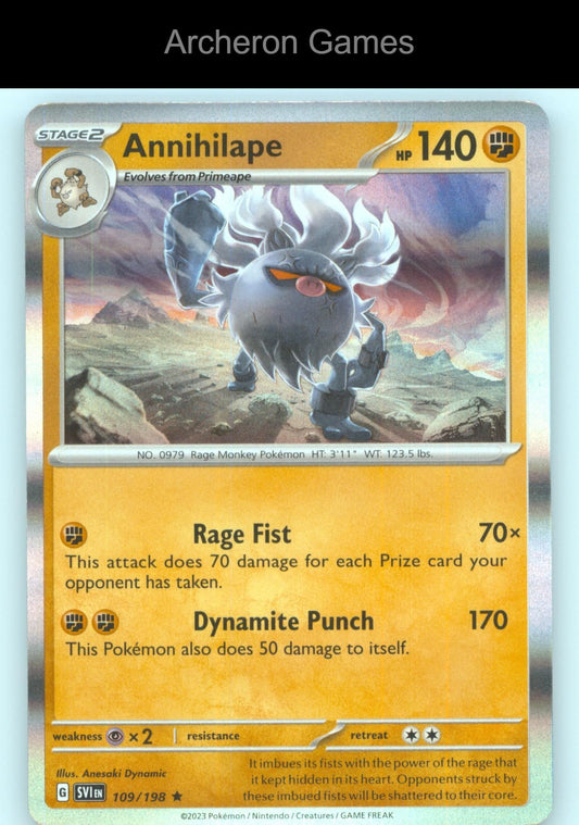 Pokemon Card Annihilape SVI 109/198 R Scarlet & Violet Holo