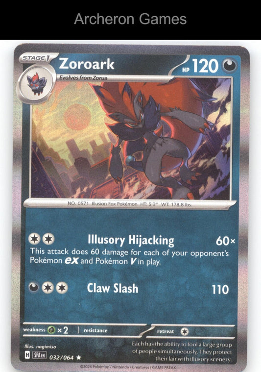Pokemon Card Zoroark SFA 032/064 R Shrouded Fable Holo