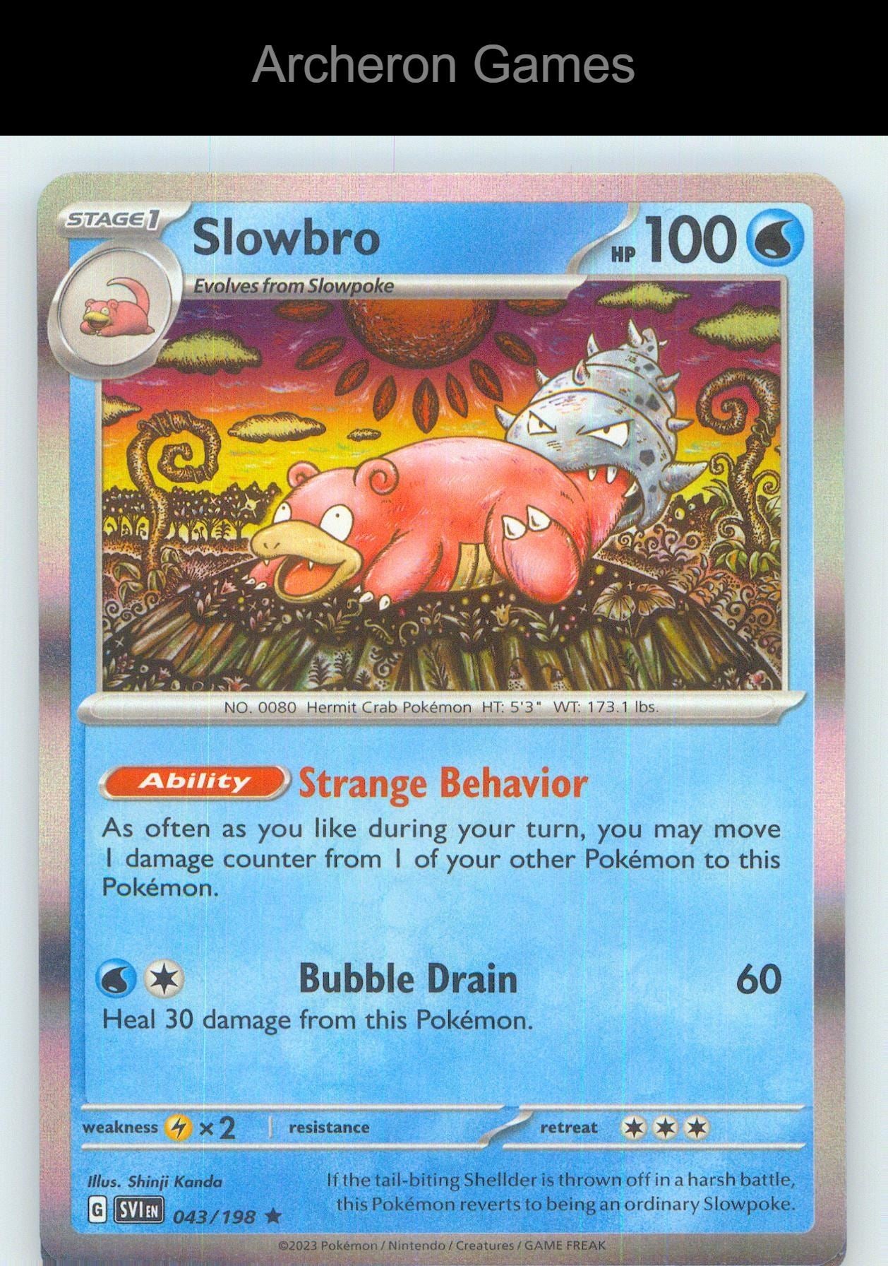 Pokemon Card Slowbro SVI 043/198 R Scarlet & Violet Holo