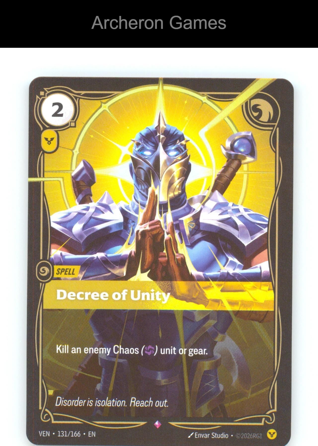 Decree of Unity VEN 131/166 R Vendetta Riftbound Card Foil