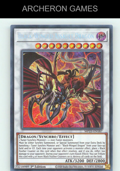 Black-Winged Assault Dragon SEC YUGIOH Card