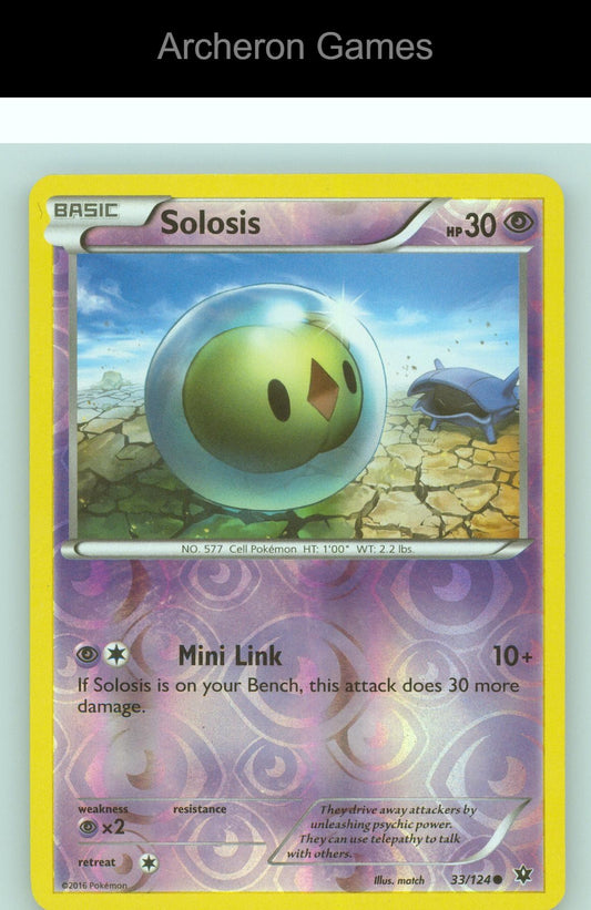 Pokemon Card Solosis FCO 33/124 C Fates Collide Reverse Holo