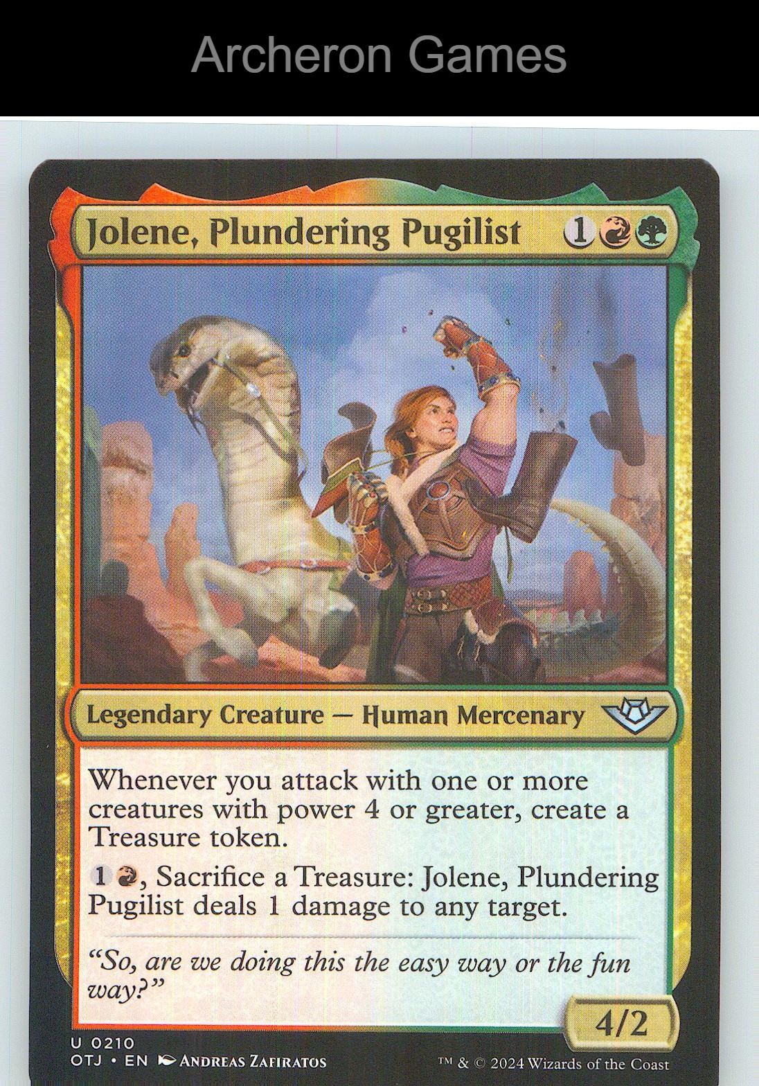 Jolene, Plundering Pugilist OTJ 210 UC MTG Card NM/EX+