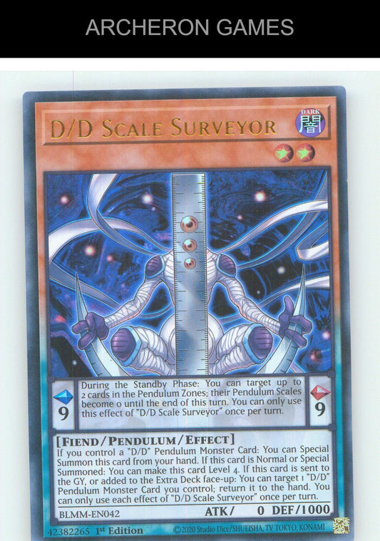 D/D Scale Surveyor UR YUGIOH Card 1st Edition