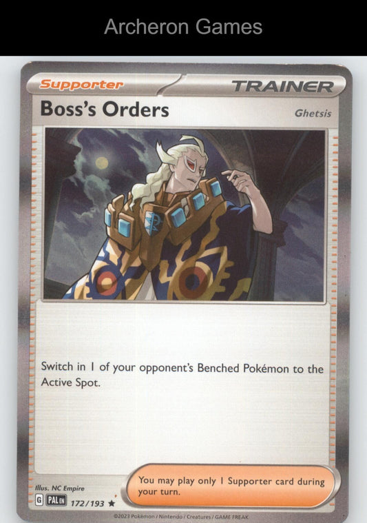 Pokemon Card Boss's Orders (Ghetsis) PAL 172/193 R Paldea Evolved Holo