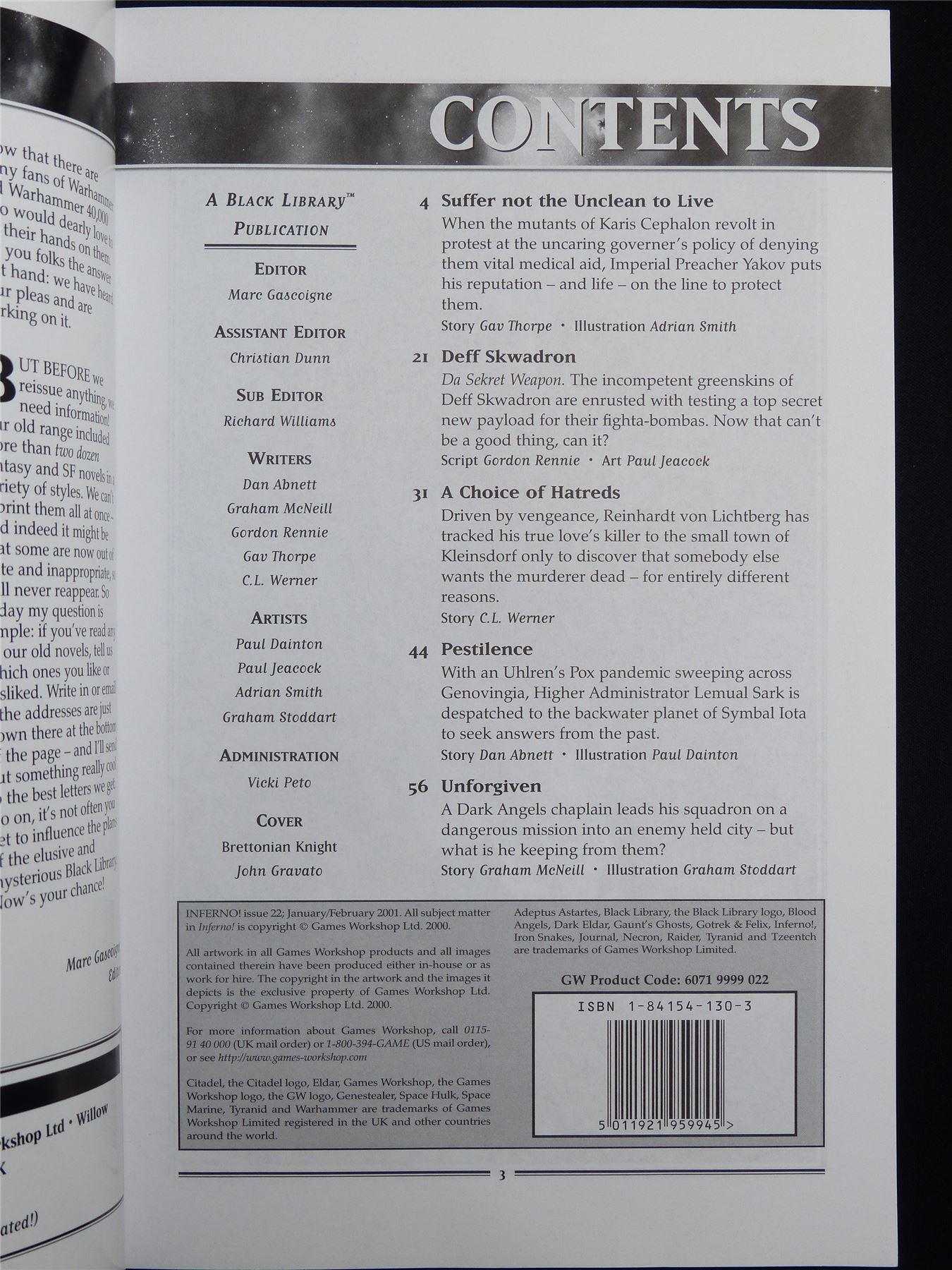 Inferno! Tales of Fantasy and Adventure #22 - Workshop Black Library Publication #1O4