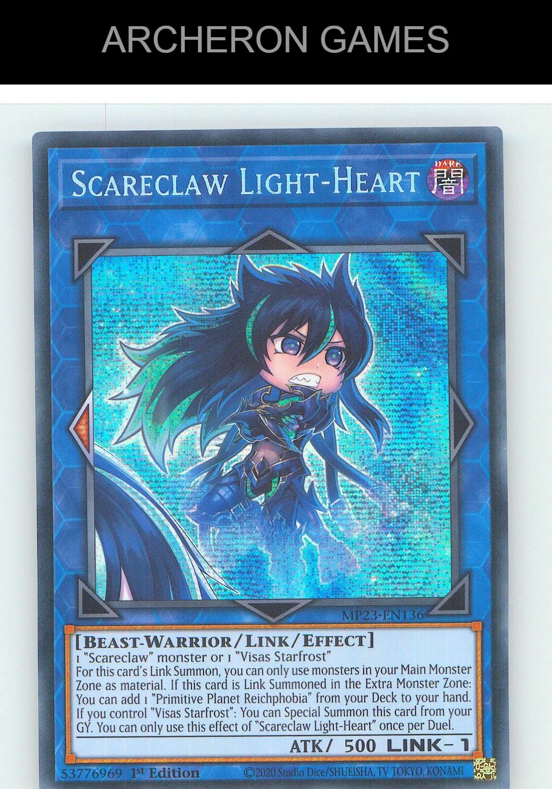 Scareclaw Light-Heart Prismatic Secret Rare YUGIOH Card 1st Edition