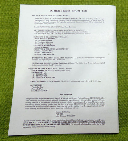 TSR 3rd Edition Dungeons & Dragons Book module number 2001 #62