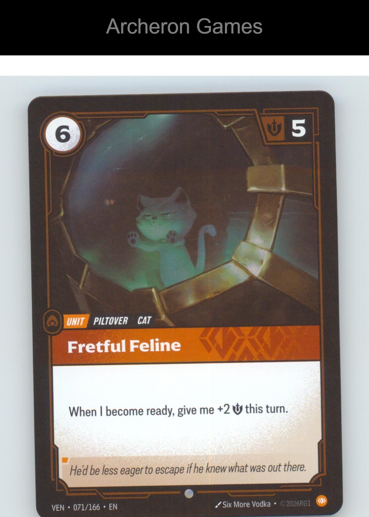 Fretful Feline VEN 071/166 C Vendetta Riftbound Card Foil