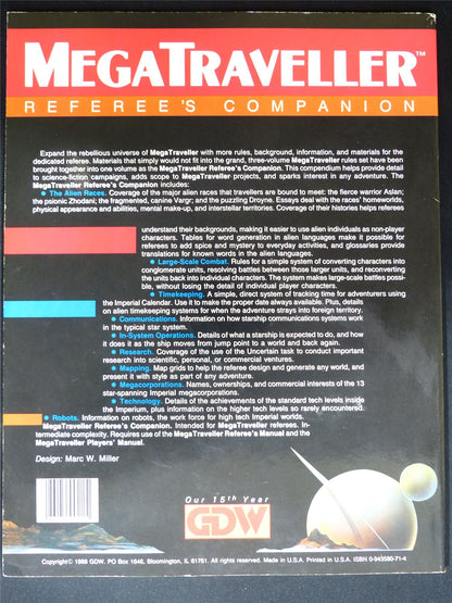 MegaTraveller Referee's Companion - GDW Roleplaying Booklet #2RE