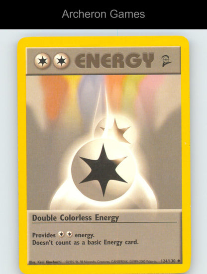 Pokemon Card Double Colorless Energy B2 124/130 UC Base Set 2
