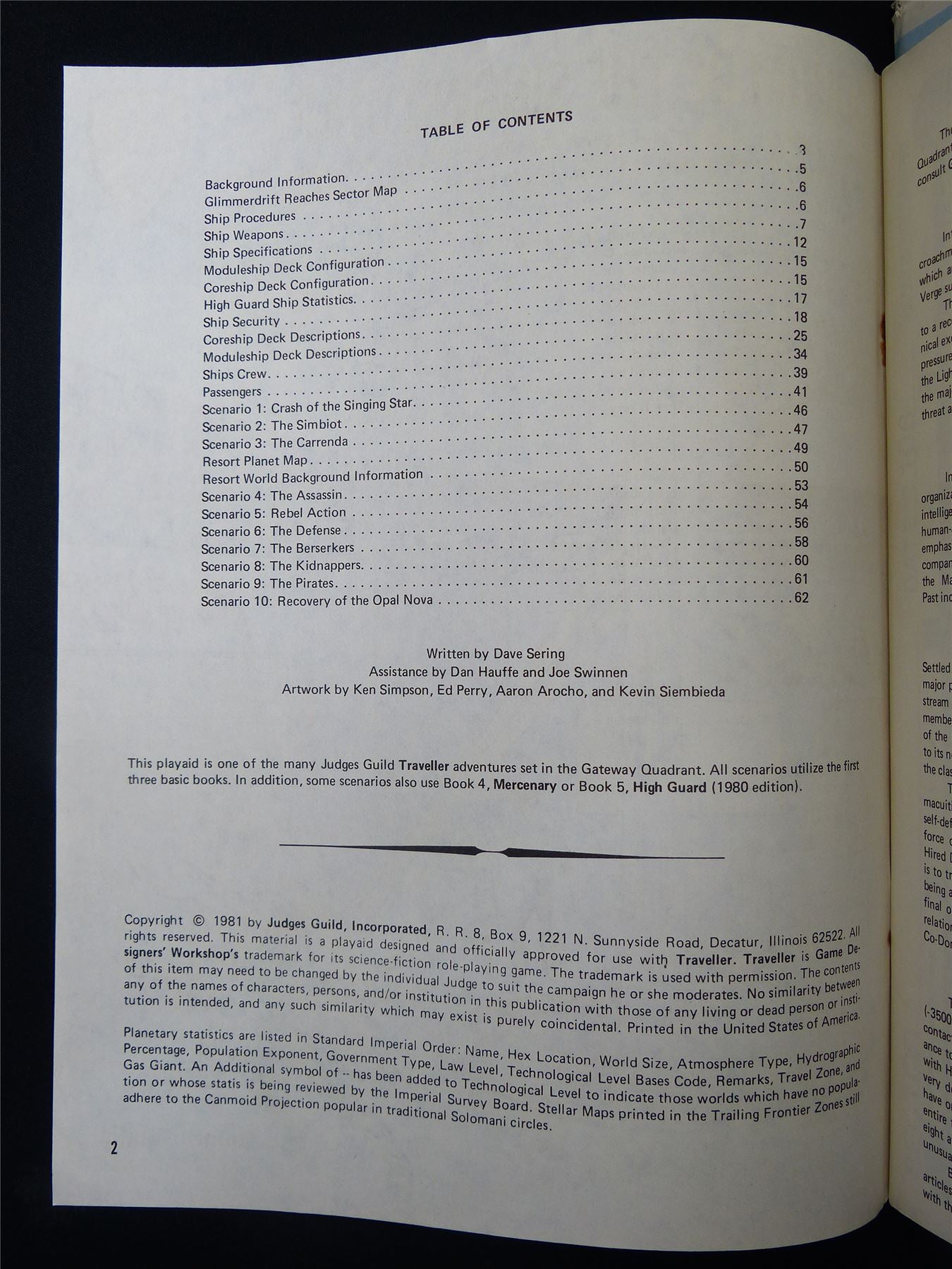 Traveller: Doom of the Singing Star - Judge Guild Roleplaying Booklet #2SM