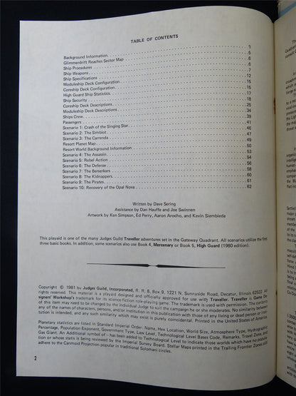 Traveller: Doom of the Singing Star - Judge Guild Roleplaying Booklet #2SM